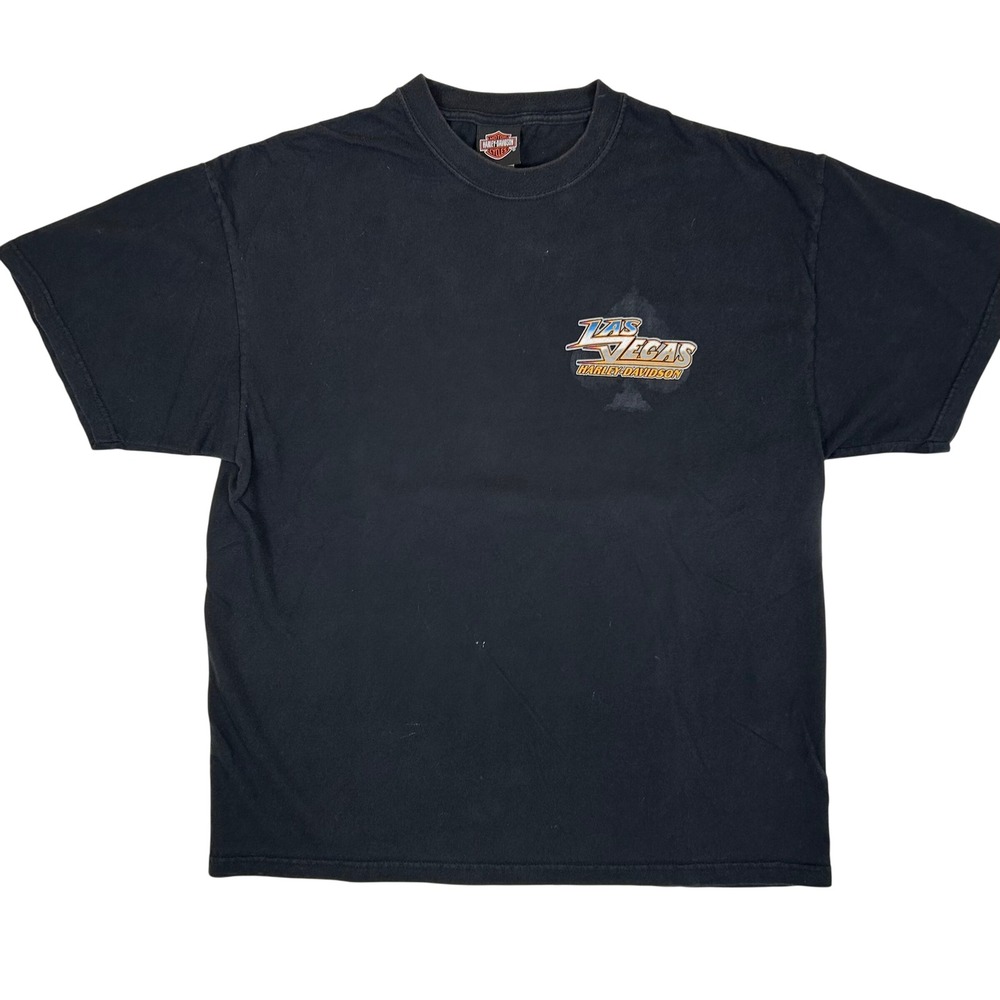 Harley-Davidson Las Vegas Nevada Graphic T-Shirt Mens XL Black Short Sleeve 2004